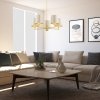 LAMPA WISZĄCA ZŁOTA BEŻOWA SATYNA DO SYPIALNI ŻYRANDOL DUŻY DO SALONU MOSIĘŻNY ZŁOTY SZCZOTKOWANY BEŻOWE ABAŻURY KLASYCZNY GLAMOUR ARGON PRINCETON 2187