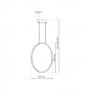 MILAGRO SATURNO ML8855 LAMPA WISZĄCA KOŁO RING OBRĘCZ ZŁOTY 50CM IP44 HERMETYCZNA