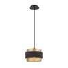 ITALUX BANS PND-27467-1-BK-GD LAMPA WISZĄCA CZARNO ZŁOTA METALOWA Z ABAŻUREM