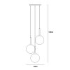 ITALUX DEORE PND-5578-3S-BK LAMPA WISZĄCA NA KOLE CZARNA  KULE BIAŁE 