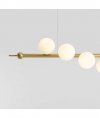 ALDEX WAVE 7 BRASS 1115T40 LAMPA WISZĄCA MOSIĄDZ KULE BIAŁE SZKLANE NAD STÓŁ
