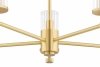 LAMPA WISZĄCA DUŻY ŻYRANDOL ZŁOTY DO SALONU MOSIĄDZ SZCZOTKOWANY W STYLU GLAMOUR ELEGANCKI NOWOCZESNY SZKLANE KLOSZE ARGON HAMPTON 2177