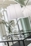 LAMPKA STOŁOWA NOCNA CHROM BIAŁA Z BIAŁYM ABAŻUREM KLOSZEM DO SALONU SYPIALNI ARGON ASTI 3847