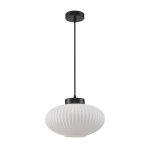ITALUX GROSTE PND-52376-1-BK LAMPA WISZĄCA CZARNA BIAŁA SZKLANA