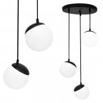 MILAGRO SFERA BLACK MLP8868 LAMPA WISZĄCA CZARNA KLOSZE KULE BIAŁE