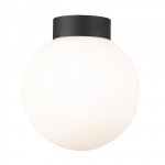 ZUMALINE C0574-01D-P7AA ARCTURUS LAMPA SUFITOWA CZARNA PLAFON KULA BIAŁA 14CM