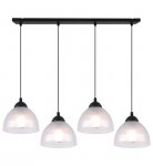 Lampa wisząca VENICE, sufitowa, żyrandol, mleczne białe klosze, czarna konstrukcja, do kuchni