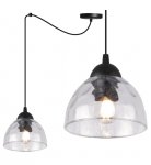 Lampa sufitowa VENICE, wisząca, czarny pająk loft, długi, przezroczyste szkło, nowoczesny