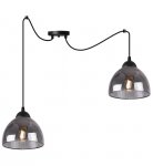 Lampa wisząca VENICE, sufitowa, podwójny żyrandol typu pająk, loft, czarny, grafitowy, szklany