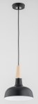 ALFA SOSNOWSCY GOXA BLACK 61316 LAMPA WISZĄCA METALOWA CZARNA Z DREWNEM LOFT W STYLU INDUSTRIALNYM