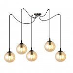 LAMPA WISZĄCA SPIDER PAJĄK KLOSZE SZKLANE KULE EMIBIG GIGI 5 BL MIODOWY