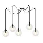 LAMPA WISZĄCA SPIDER PAJĄK KLOSZE SZKLANE KULE EMIBIG GIGI 5 BL TRANSPARENT