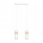 LAMPA WISZĄCA TUBA NAD STÓŁ Z DREWNEM EMIBIG AKARI 2 WHITE
