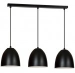 LAMPA WISZĄCA METALOWA KOPUŁA NAD STÓŁ WYSPĘ EMIBIG LENOX 3 BLACK / WHITE