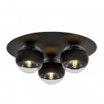 LAMPA SUFITOWA PLAFON CZARNY KULE SZKLANE EMIBIG SOLAR 3 BLACK/STRIPE