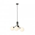 LAMPA WISZĄCA CZARNA NOWOCZESNA KLOSZE KULE EMIBIG NOVA 4  BLACK/OPAL