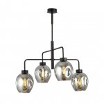 LAMPA WISZĄCA CZARNA NOWOCZESNA SZKLANE KLOSZE EMIBIG LUKKA 4 BLACK/GRAFIT