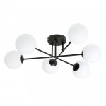 LAMPA SUFITOWA CZARNA KULE SZKLANE DO POKOJU SALONU EMIBIG ROMA 6 BL OPAL