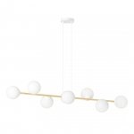 LAMPA WISZĄCA ZŁOTA KULE BIAŁE NAD STÓŁ EMIBIG GRAVITY 8  WH GOLD