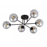 LAMPA SUFITOWA CZARNA KULE SZKLANE DO POKOJU SALONU EMIBIG ROMA 6 BL GRAFIT