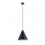LAMPA WISZĄCA METALOWA CZARNA NAD STÓŁ DO JADALNI KUCHNI NAD WYSPĘ EMIBIG REBEL 1 BLACK/WHITE oprawa oświetleniowa