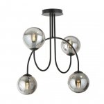 LAMPA WISZĄCA CZARNA KULE SZKLANE NOWOCZESNA EMIBIG ARCHI 4A BL GRAFIT oprawa oświetleniowa