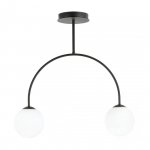 LAMPA WISZĄCA CZARNA KULE SZKLANE NOWOCZESNA EMIBIG ARCHI 2 BL OPAL oprawa oświetleniowa