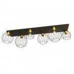LAMPA SUFITOWA PLAFON CZARNY DRUCIANY NEST 6 BL GOLD oprawa oświetleniowa