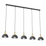 LAMPA WISZĄCA NAD STÓŁ CZARNO ZŁOTA EMIBIG MOTO 5 BL oprawa oświetleniowa
