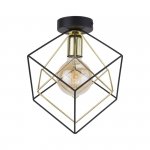 TK LIGHTING ALAMBRE 2702 LAMPA SUFITOWA PLAFON CZARNO ZŁOTY METALOWY DRUCIANY