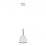 TK LIGHTING NORD WHITE 4868 LAMPA WISZĄCA BIAŁA Z DREWNEM METALOWA NAD STÓŁ
