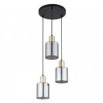 TK LIGHTING SIERRA GOLD 6663 LAMPA WISZĄCA CZARNO ZŁOTA GRAFITOWE KLOSZE