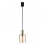 TK LIGHTING SIERRA GOLD 6665 LAMPA WISZĄCA CZARNO ZŁOTA BURSZTYOWY KLOSZ