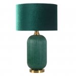 LAMPA STOŁOWA LAMPKA NOCNA SZKLANA ZIELONO ZŁOTA BUTELKOWA ZIELEŃ GLAMOUR DO SALONU NA KOMODĘ LIGHT PRESTIGE TAMIZA LP-1515/1T big green