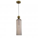 LAMPA WISZĄCA ZŁOTA Z BURSZTYNOWYM KOLSZEM GLAMOUR DO SALONU SYPIALNI JADALNI LIGHT PRESTIGE PIEGA LP-939/1P amber