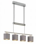 LAMPA WISZĄCA NAD STÓŁ REGULOWANA WYSOKOŚĆ DO JADALNI Z ABAŻURAMI TAUPE GARDA 305400441 TRIO