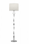 LAMPA PODŁOGOWA NIKIEL MATOWY SREBRNA LED Z BIAŁYM ABAŻUREM NANDOR 475310307 TRIO