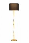 LAMPA PODŁOGOWA ZŁOTA LED Z CZARNYM ABAŻUREM NOWOCZESNA NANDOR 475310379 TRIO