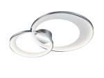 PLAFON LED KOŁA RINGI CHROM SREBRNY DO SALONU SYPIALNI KUCHNI BARWA CIEPŁA 3000K GRANADA 673890206 TRIO
