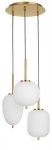 LAMPA WISZĄCA ZŁOTA NOWOCZESNA Z BIAŁYM KLOSZEM DO SALONU SYPIALNI KUCHNI JADALNI LUCES EXCLUSIVAS PILAR LE41761