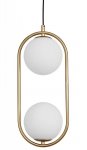 LAMPA WISZĄCA MOSIĄDZ ZŁOTA KULA BIAŁA SZKLANA DO SYPIALNI KUCHNI JADALNI SALONU NOWOCZESNA LUCES EXCLUSIVAS RENGO LE41772