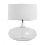 LAMPA STOŁOWA NOCNA SZKLANA TRANSPARENTNA Z BIAŁYM ABAŻUREM ARGON SEKWANA  3051