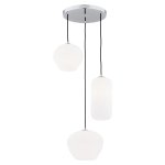 LAMPA WISZĄCA NA KOLE CHROM SREBRNA Z BIAŁYMI KLOSZAMI NOWOCZESNA DO KUCHNI SALONU ARGON KALIMERA 1430