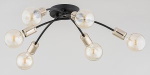 ALFA SOSNOWSCY LENSI 63228 LAMPA WISZĄCA SUFITOWA CZARNO ZŁOTA BEZ KLOSZA DO SALONU SYPIALNI KUCHNI