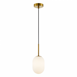 MILAGRO LAMPA ZŁOTA  Z BIAŁYM KLOSZEM Lampa wisząca ALIAS GOLD 1xE14 fi 120