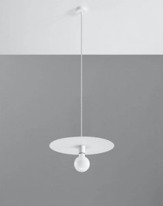 Lampa wisząca FLAVIO biała stal nowoczesny zwis loftowy na sufit E27 LED SOLLUX LIGHTING