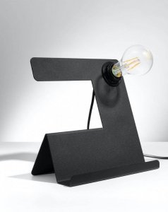 Lampa biurkowa INCLINE czarna stal loftowa oprawa na stolik E27 LED SOLLUX LIGHTING