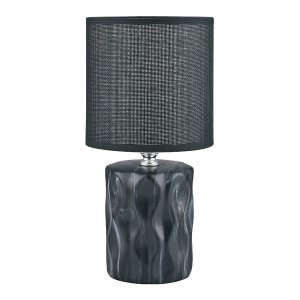LAMPKA NOCNA STOŁOWA DO SYPIALNI CZARNA Z ABAŻUREM ZUMALINE HS8603-BL LAMPA STOŁOWA CZARNY