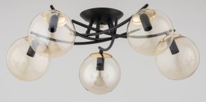 ALFA SOSNOWSCY 63259 SAVI BLACK LAMPA SUFITOWA CZARNA NOWOCZESNA KULE SZKLANE BURSZTYNOWE