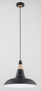 ALFA SOSNOWSCY DORO BLACK 61360 LAMPA WISZĄCA METALOWA CZARNA Z DREWNEM DO KUCHNI JADALNI NAD STÓŁ